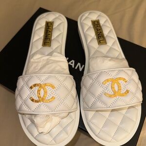 Chanel patent sandals